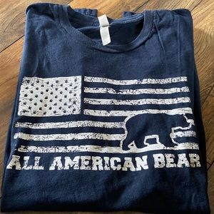All American Bear blue/white t-shirt, size XL